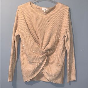 Knot Sweater with Pearls